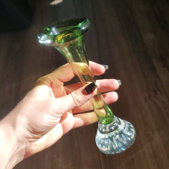 Art Glass with Bolicante Green Bud Vase - Picture 5 of 6